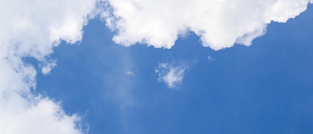 Cloudscape Blue clear sky and white clouds wide panorama The vast blue sky and clouds sky