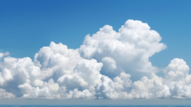 Cloudscape blue sky background with cumulus clouds