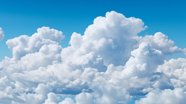 Cloudscape blue sky background with cumulus clouds