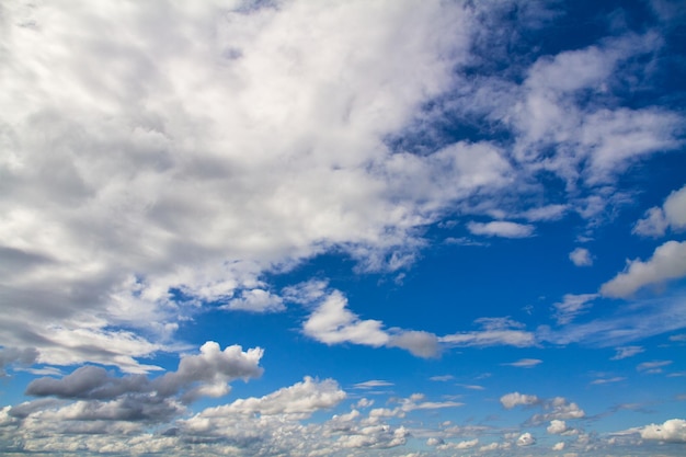 Cloudscape Blue sky and grey clouds Sunny day Cumulus clouds