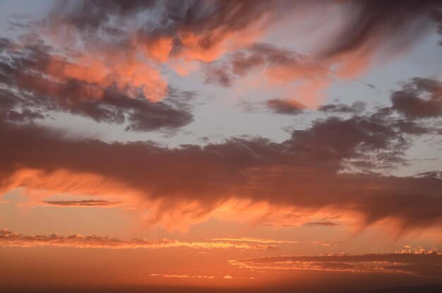 Cloudscape, Colored Clouds at Sunset near the Ocean