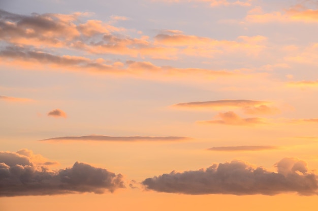 Cloudscape, Colored Clouds at Sunset near the Ocean