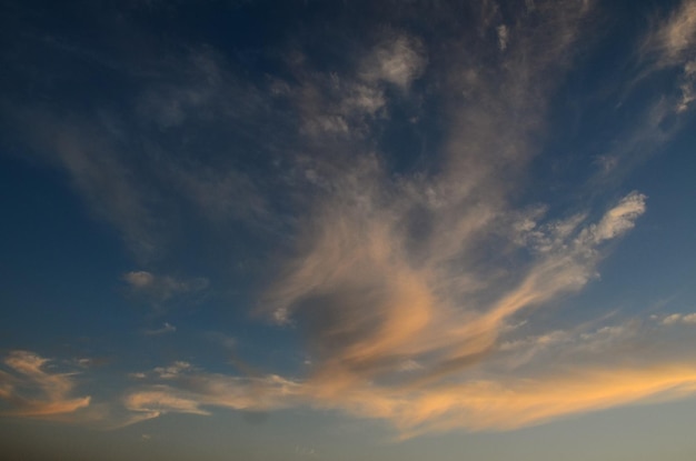 Cloudscape, Colored Clouds at Sunset near the Ocean