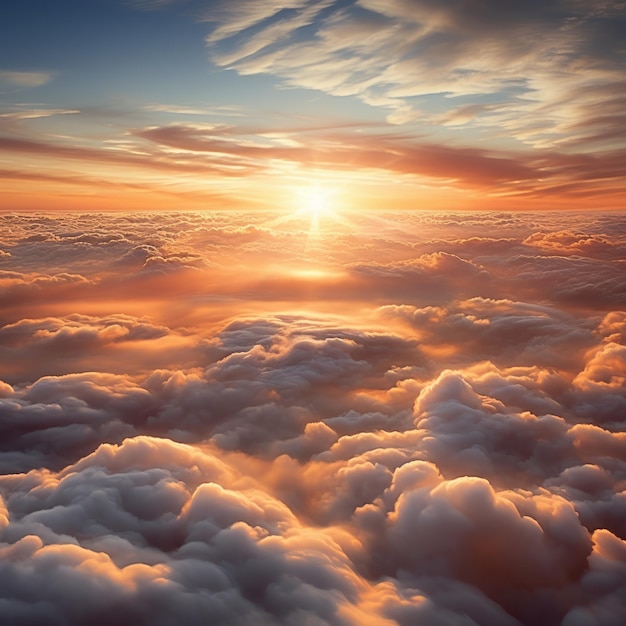 夕暮れ の 雲 の 上 に