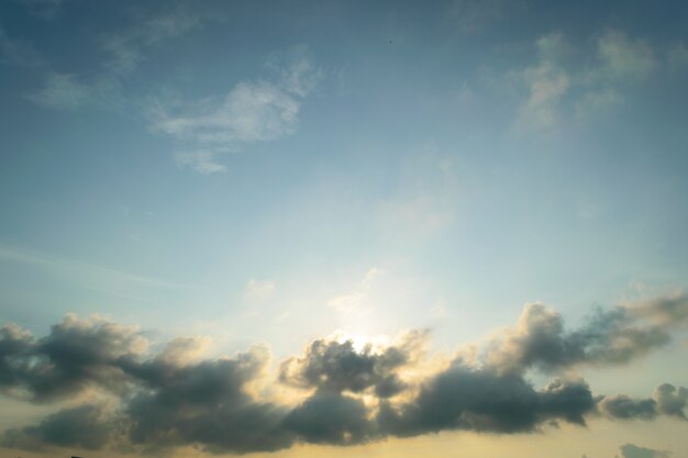 Cloudscape with blue sky and white clouds