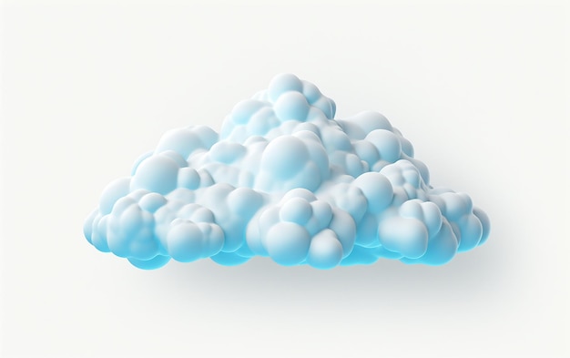 Cloudy 3D Animation on White Generative By Ai