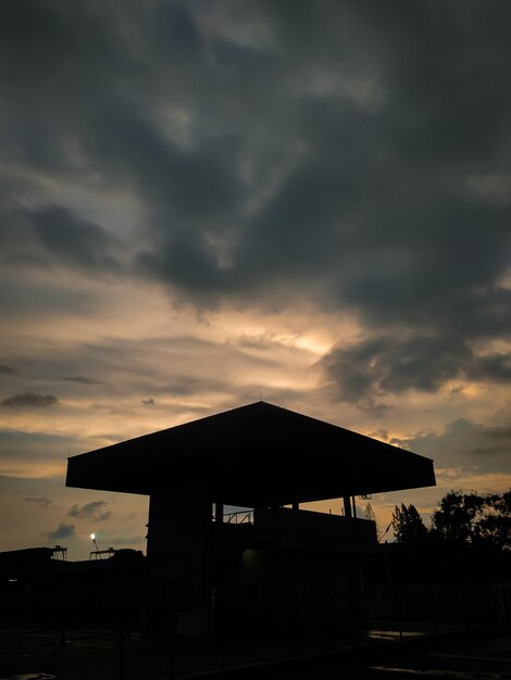 Cloudy atmosphere in the evening in a factory area