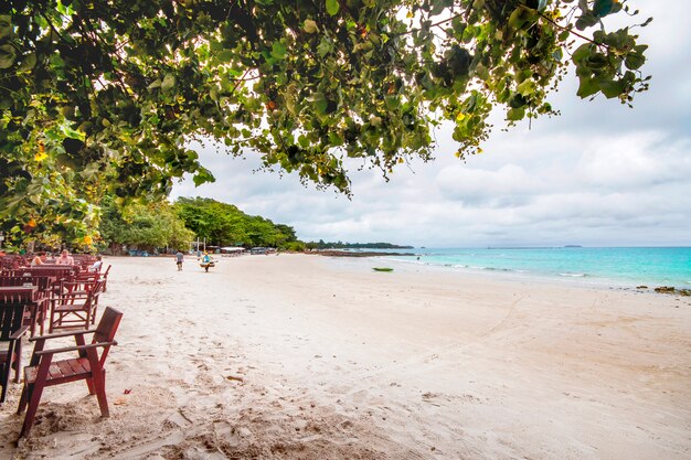 Cloudy day at the beach Pattaya. Rest on the sea