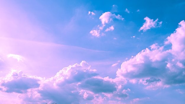 Cloudy pink and blue color background