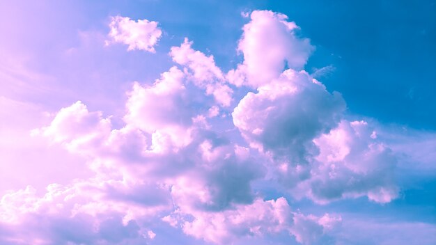 Cloudy pink and blue color background