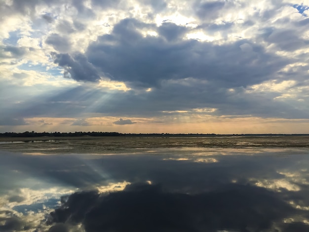 Cloudy and river