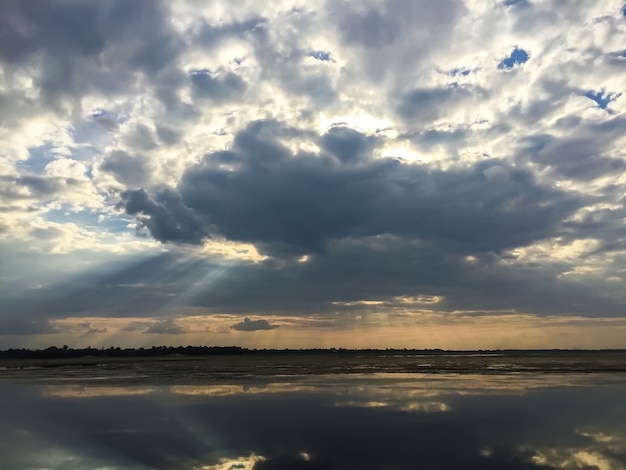 Cloudy and river