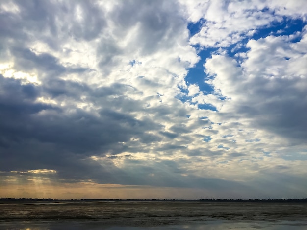 Cloudy and river