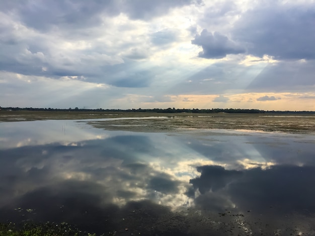 Cloudy and river