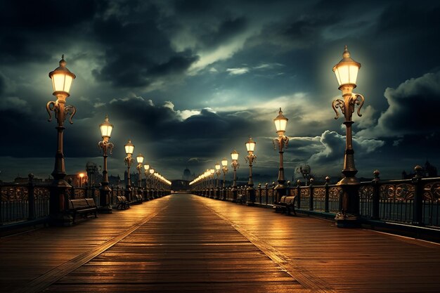 Cloudy Skies Evening on the Pier