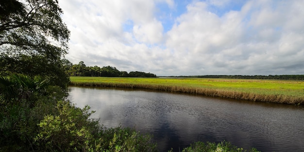 Cloudy Skies over the Tomoka River in Florida