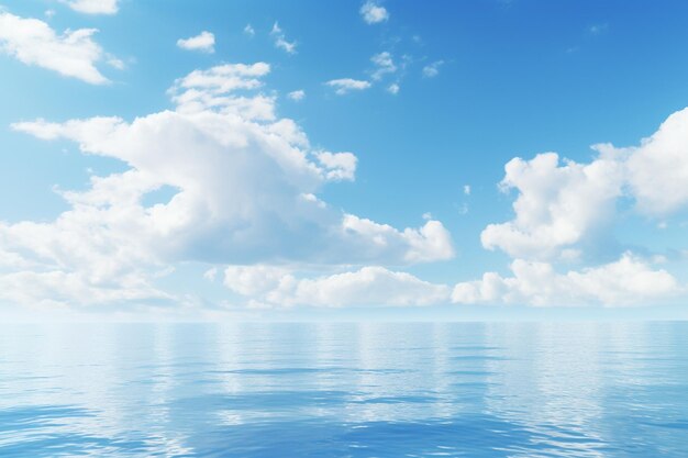 写真 雲の空と海