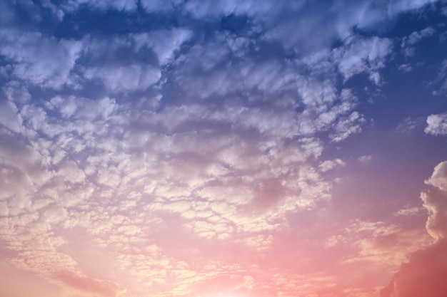 The cloudy sky at dusk