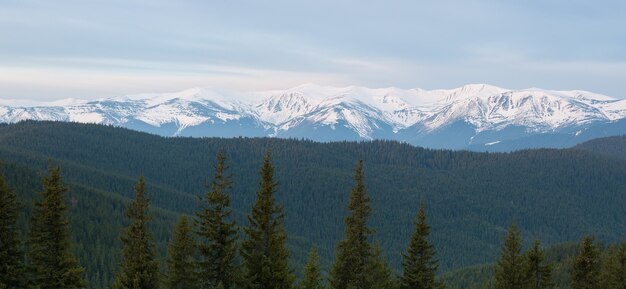 Cloudy sky over the mountains