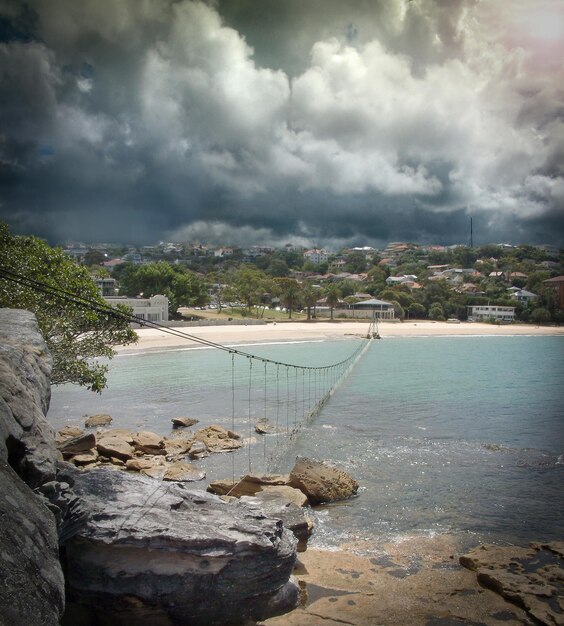 Cloudy sky above sea