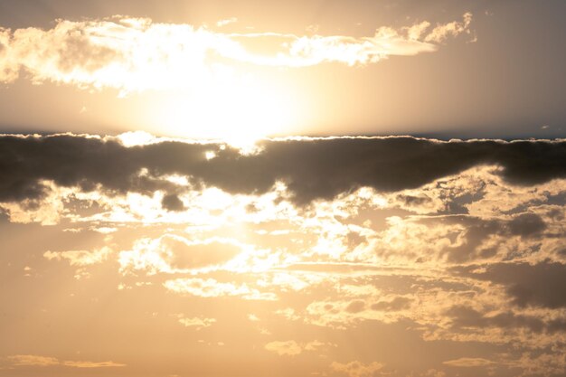 A cloudy sky at sunset