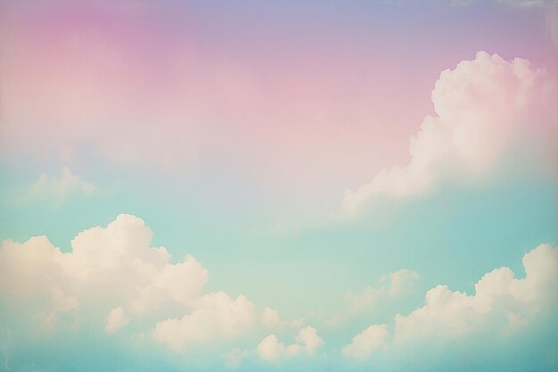 cloudy sky with pastel gradient color and grunge paper texture nature abstract background