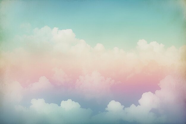 cloudy sky with pastel gradient color and grunge paper texture nature abstract background