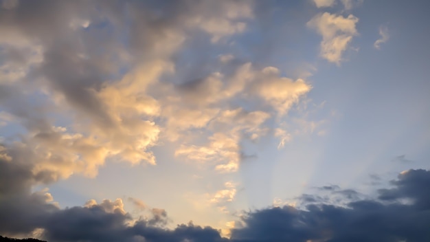 cloudy sky with sun rays