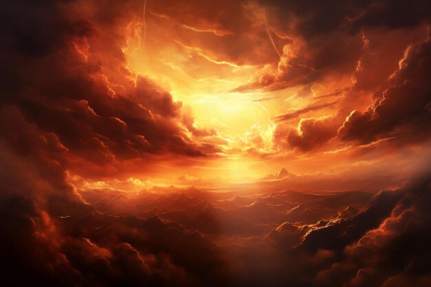 Cloudy Sunset A World Aflame