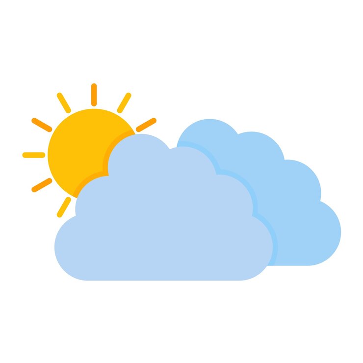 Photo cloudy weather flat illustration