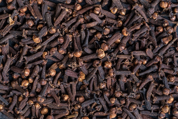 clove top view close up shot of herbs and spices mock up