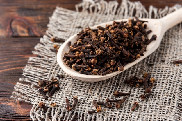 Clove on a wooden table