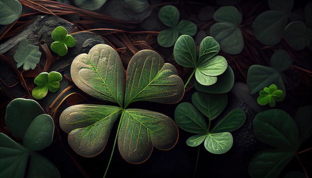 Clover background for St Patricks Day Ai render