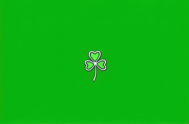 Photo clover leaf vector illustration green background outlines with copy space