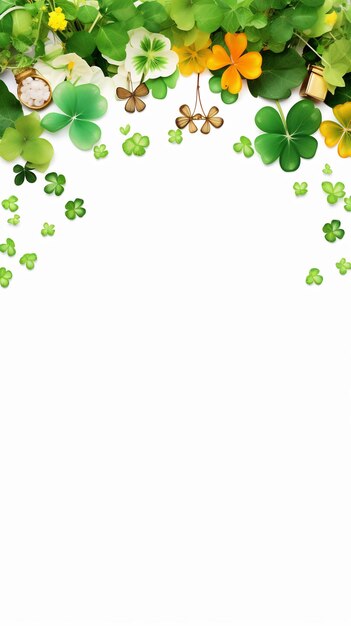 clovers are on a white background.