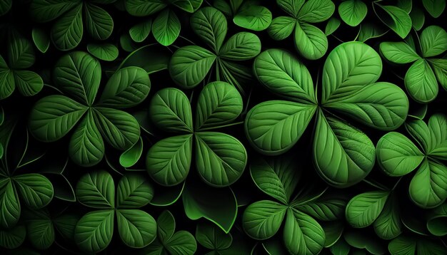 Clovers background St Patrick's Day a day of pride for Ireland generated ai
