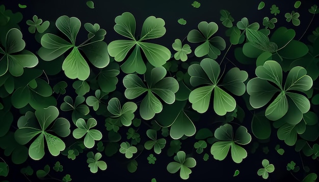 Clovers background St Patrick's Day a day of pride for Ireland generated ai