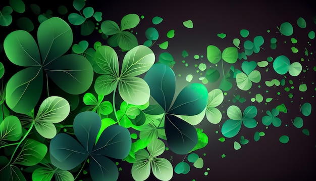 Clovers background St Patrick's Day a day of pride for Ireland generated ai