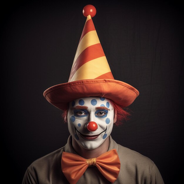 Clown entertainer multicolor costume facepaint