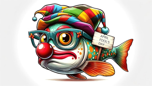 Photo clown fish dressed for april fools day