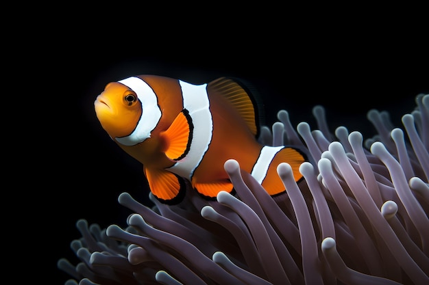 Premium Photo | A clown fish swims in the great barrier reef