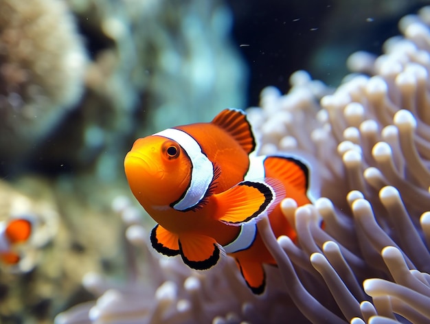 Clown fish in undersea nature