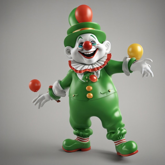 Clown in green outfits generated by AI