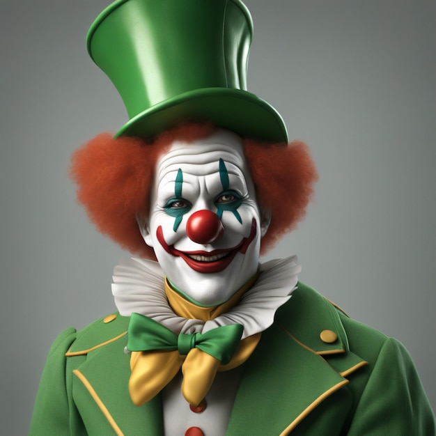 Clown in green outfits generated by AI