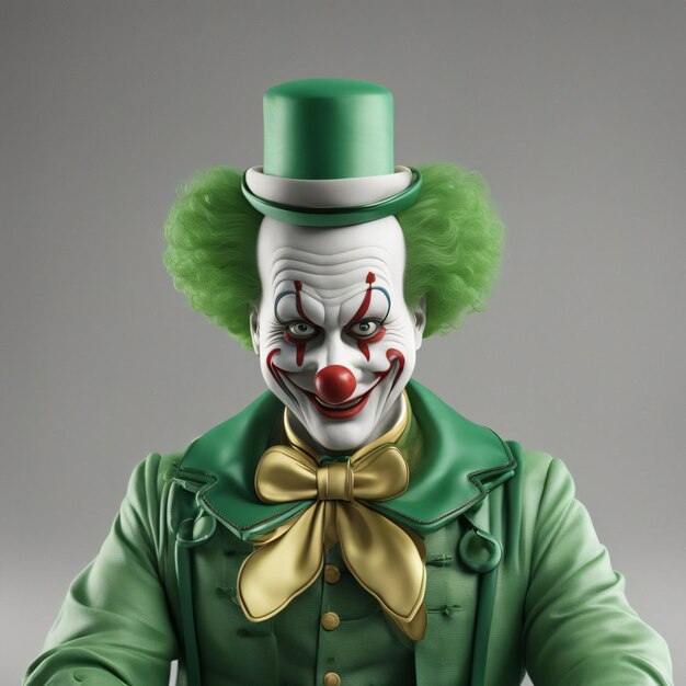 Clown in green outfits generated by AI