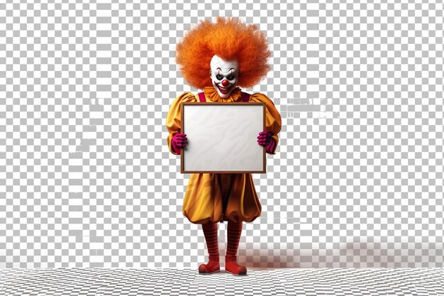 Photo a clown holding a blank sign with a white board in it