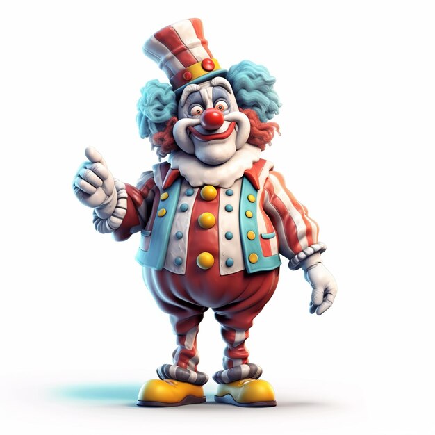 Clown isolated on white Generative ai