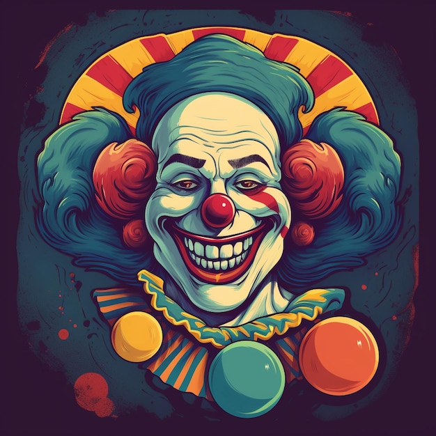 Photo clown joker face logo gaming psycho mascot