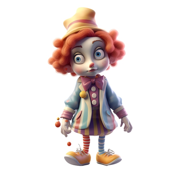 Clown with clown hat and gumshoes3d rendering