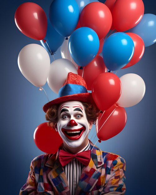 Foto un clown con un sorriso pazzo